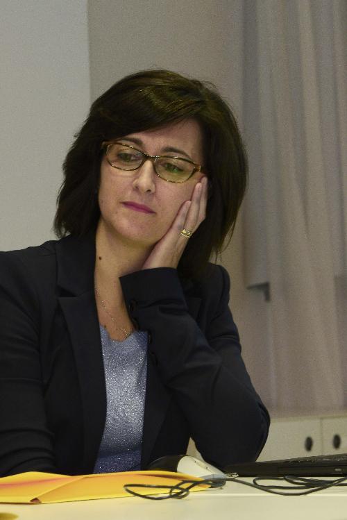 Sara Vito (Assessore regionale Ambiente ed Energia) alla conferenza stampa per i lavori di messa in sicurezza del Tagliamento - Udine 11/09/2017